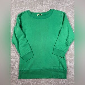 Pageboy Green Distressed Crewneck Long Length Sweatshirt Womens Medium